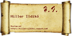 Hiller Ildikó névjegykártya